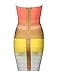 Meilun Women's Rayon Knee-length Bandage Bodycon Strapless Rainbow Dress Medium