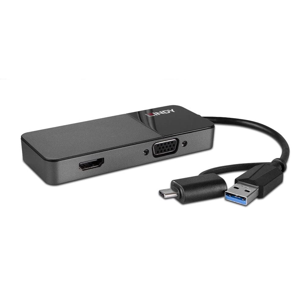 LINDY USB 3.0 Type A & C to HDMI & VGA Converter