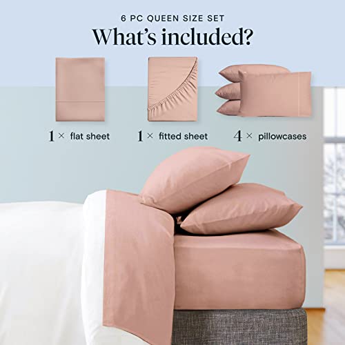 6 PC Sheet Set Sheets Deep Pockets 18" Eco Friendly Wrinkle