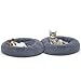 MIXJOY Orthopedic Dog Bed Comfortable Donut Cuddler Round Dog Bed Ultra Soft Washable Dog and Cat Cushion Bed (23” x 23”) (Grey-Blue)thumb 1