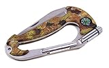 Outdoor Multi-Purpose Carabiner with Pocket Knife & LED Light, Camouflage