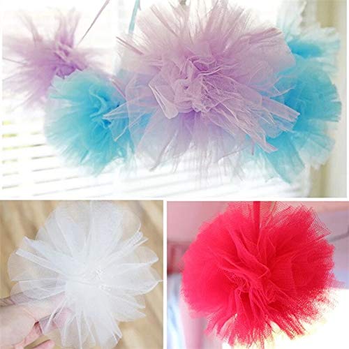 Drhob 4 Colors Tulle Netting Rolls Bolt Fabric Ribbons 6 x 900 Inch by 25 Yards Spool for Bow Tutu Skirt DIY Craft Sewing Gift Wrapping Clothes Wedding Decoration - Pink, Green, White, and Blue - Thumbnail 6
