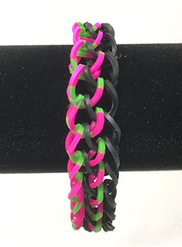Loom rubber band bracelet set of 4 pieces dragon scale knit set # 4 black colors free shipping
