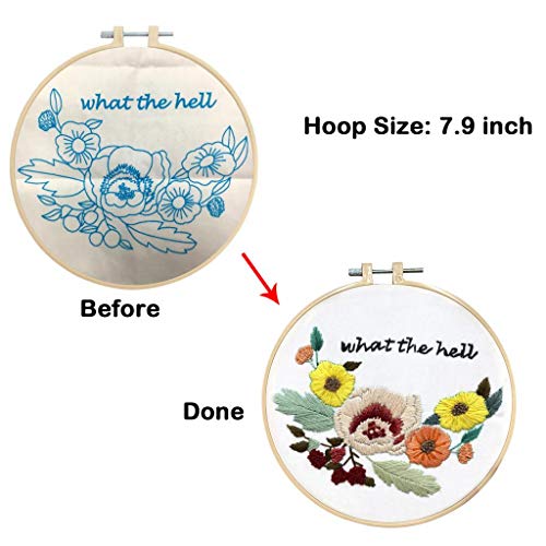 image for Louise Maelys Flower Embroidery Kit for Beginner Hand Embroidery Start