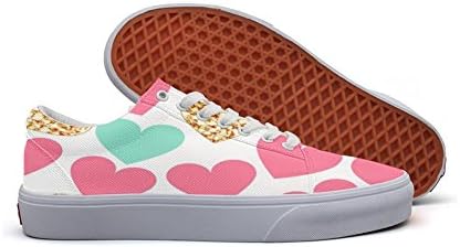 Color Love Heart Valentine'S Day Fashion Canvas Sneaker For Womns 3D Printed Low Top Canvas Shoes
