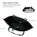 Forestfish Leather Women Tote Bag Handbags Satchel Bags for Work Travel(Black)