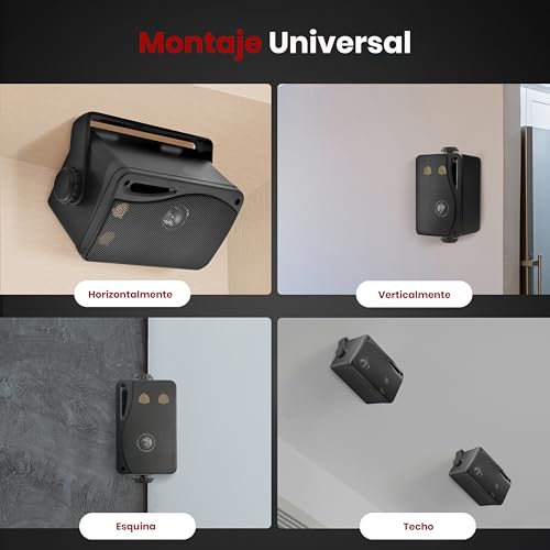 Pyle bocinas para exteriores e interiores 3 vías - 3.5” 200W impermeables grado marino, carcasa ABS resistente, uso en casa, bote, alberca, jardín