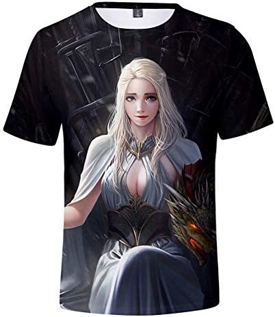 NAVYOST T-Shirt Teenager Game Of Thrones Season 8 3D Printed Outdoor Casual Short Sleeve Thin Section