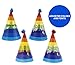 Rainbow Paper Cone Party Hats for Birthday's (12 Pack)