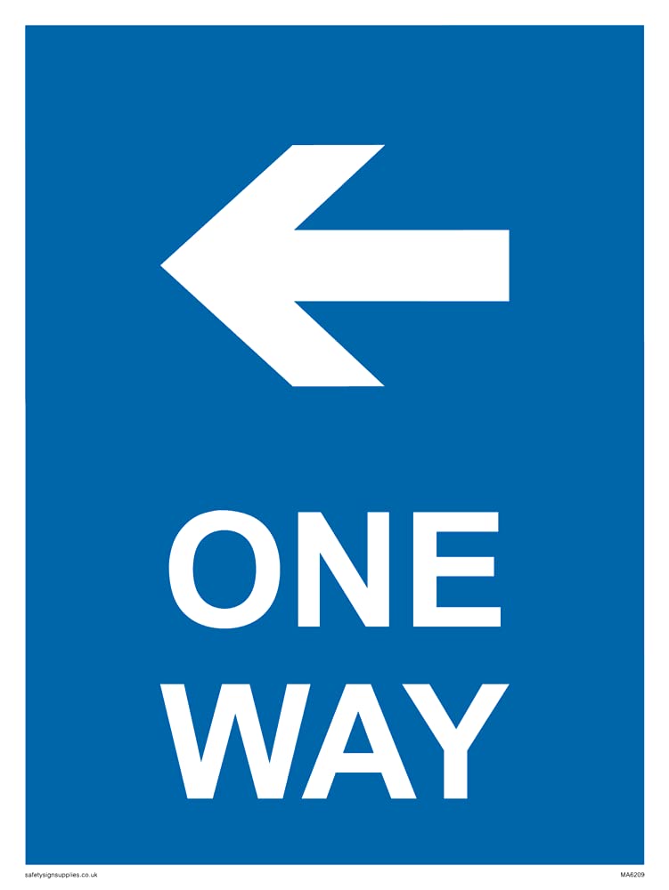 Pack of five - One way with left directional arrow Sign - 150x200mm - A5P