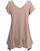 Doublju Womens Short Sleeve Cut-Out Shoulder Tunic Blouse Top