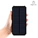 Solar Charger, Friengood 15000mAh Portable Solar Power Bank with Dual USB Output Ports, Solar Phone Charger External Battery Pack with 6 LED Flashlight Light for iPhone, iPad, Android and More - Black