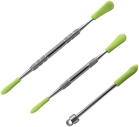 Set of 3 Dual Silicone with Lime Element Scrape Carving Stainless Tip Carving Tools Set