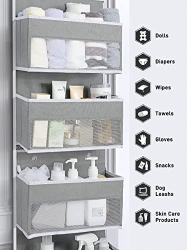 Yecaye 6-Tier Over the Door Storage Organizer, Flexible 1 Split into 2 ...