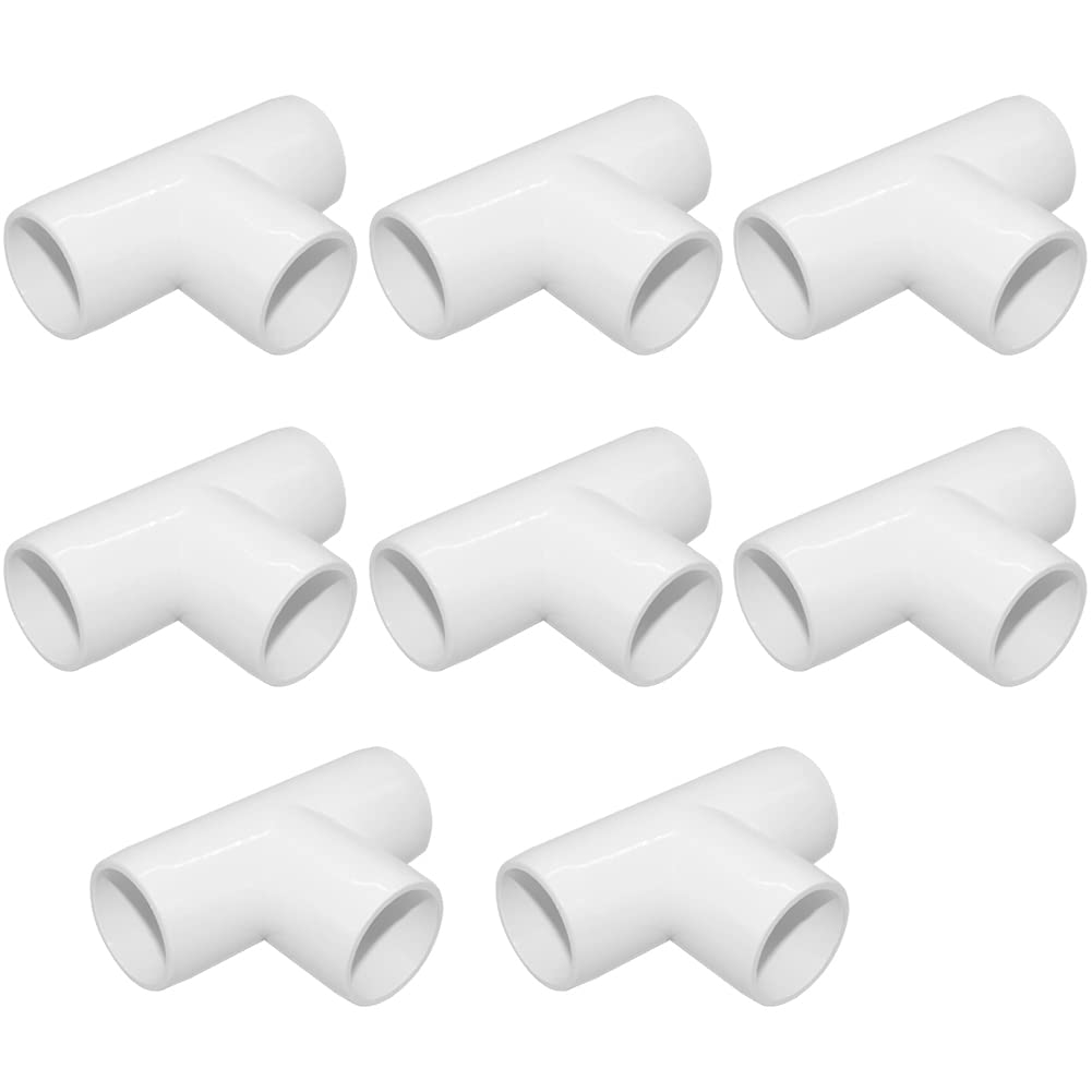 Photo 1 of ANPTGHT 1/2 Inch Tee PVC Fitting 3 Way Connector, Furniture Grade Corner Fittings for DIY Building Furniture Greenhouse Shed Pipe Fittings Tent Connection (Pack of 8)