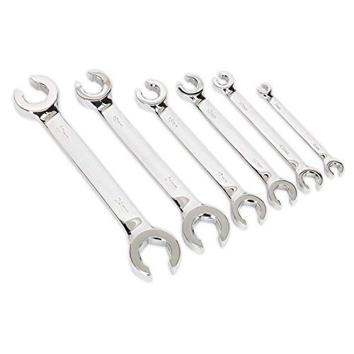 SEIWEI Double Open End Tubing Wrench, 15 and 80 Degrees Brake Pipe Spanner Flare Nut Ratchet Spanner for Car-Wrench and Hand Tools