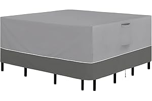 Easy-Going Patio Furniture Cover 84"x84" Square Outdoor Table and Chair Set Covers Waterproof UV Resistant Outdoor Sectional Sofa Set Covers, Gray/Dark Gray