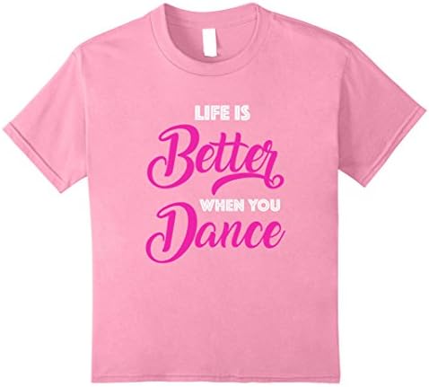 unisex-child Dance Workout Shirt Life is Better When You Dance 8 Pink