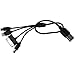 Gempion 4-in-1 Multiple Universal USB Charging Cable with 8-Pin Lighting / 30 Pin / Micro USB Ports - Black