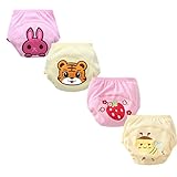 Losorn Baby Boys Girls 4 Pack Cute Potty Training Pants Reusable(90 girl)