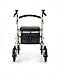 Comodità Prima Rolling Walker, Wheeled Rollator with Extra Wide Seat and Brakes for Adults and Seniors, Easy Folding, Metallic Champagne