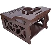 DEEJAY LED One Din Two EQ Wooden Case, Brown MDF Car Audio Controller Housing with Cup Holder, DEEJAY LED Logo, 1 DIN EQ Wooden Box, Custom Wooden Case for Equalizer, 2.5" Cup Holder, 2.5 DIN Space
