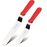 PUCKWAY Metal Icing Spatula Set Stainless Steel Cake Knife Offset Professional Tool for Decorating Cakes