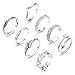 Finrezio 8Pcs Open Toe Rings for Women Girls Adjustable Tail Ring Flower Knot Simple Toe Ring Gifts Jewelry Set