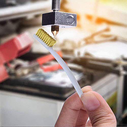 Messingbürste Stahlbürste Drahtbürste 3D Drucker Reinigung Set Kleine Drahtbürste Nylon Messing Edelstahl Drahtbürste Verwendet für Reiniger Schmutz SchweiÃen Schlacken Rost (2 Stück,weiÃ) – Bild 8