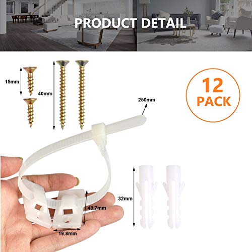 Anti Tip Earthquake Furniture Straps (12 pack), Baby Proofing Hangman Anti-Tip Restraint Furniture Anchor Kit (12 pack) - Thumbnail 6