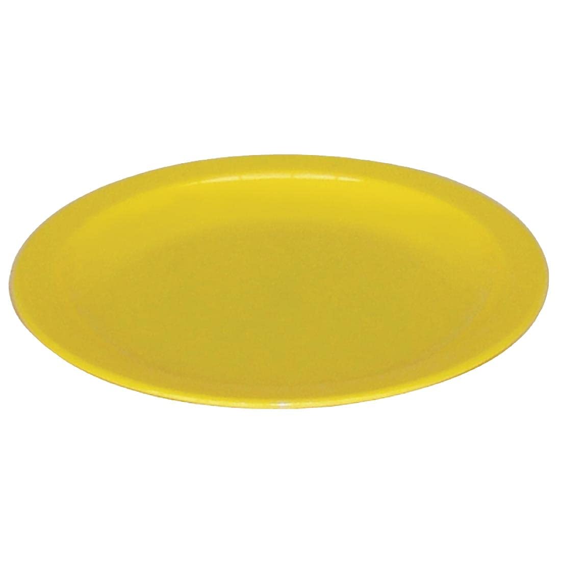 Olympia Kristallon Plastic Plates Yellow 230mm (12 Pack) - Reusable, Heat-Resistant Plates for Schools, Hospitals CB767