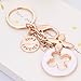 Modogirl Charms Four Leaf Clover KeyChain Women Key Ring Rose Gold Plated Swarovski Crystal Elements