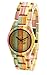 FunkyTop Women Wooden Watch 100% Handmade Natural Colorful Bamboo Quartz Analog Watches