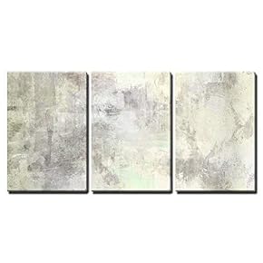 3 Piece Canvas Wall Art - Art Abstract Acrylic Background in Light Grey and White Colors - Modern Home Art Stretched and Framed Ready to Hang - 16"x24"x3 Panels