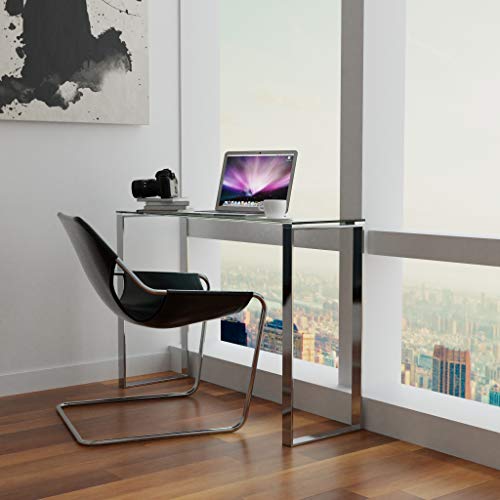 Cortesi Home Remi Contemporary Glass Console Table with Chrome Finish - Thumbnail 5