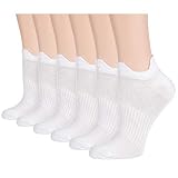 FLYRUN Women's Cotton Ankle Socks Athletic Thin Tab Lightweight Casual Sock 6 Pack