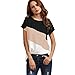 2018 Women's Color Block Blouse Chiffon Short Sleeve Casual Shirts Tunic Tops by Topunder