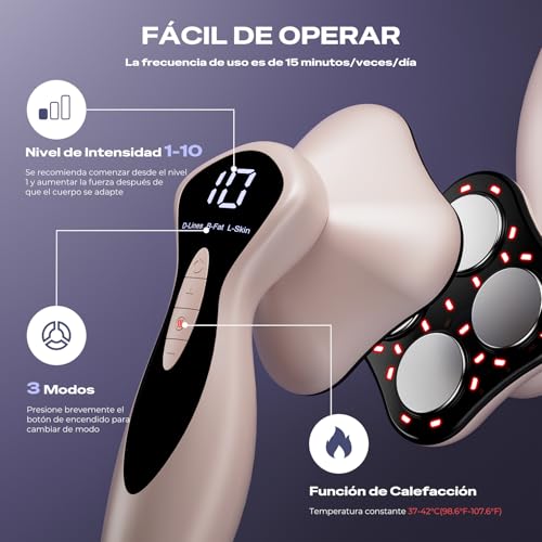 Masajeador Anticelulitico Reductor, 3 En 1 Masajeador Anticelulítico Eléctrico Profesional, Unisex Para Cintura, Vientre, Brazos, Glúteos Y Piernas