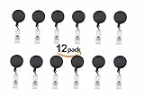 SIFAN 12pcs Retractable Badge Lanyard, Scrub Badge Holder Reel