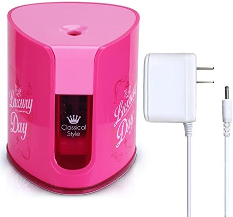 Magicdo Electric Pencil Sharpener with Durable Helical Blade to Fast Sharpen, Power Adapter Included, Pink