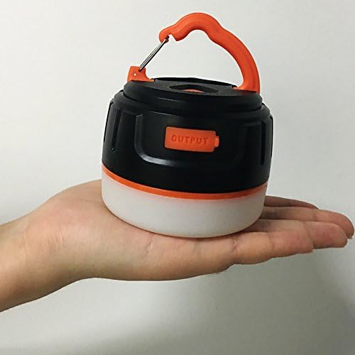 LED Camping Lantern Camping Lamp Light Portable Waterproof Rechargeable Lantern Light with 8800 mAh Power Bank and Adjustable Brightness Waterproof for Hiking Backpacking Fishing (Black and orange 1)
