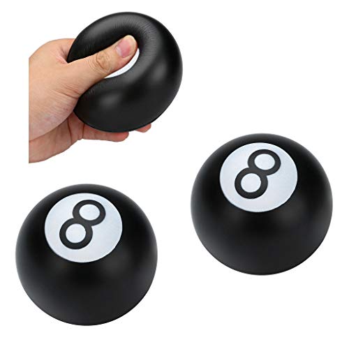 Mikilon Pack of 2 Squishies Slow Rising | Billiard Ball Number 8 Squishies Jumbo Scented | Stress Reliever Mega Squishies | Anxiety Relief Squishy Toys for Boys, Girls, Kids and Adults (Black)
