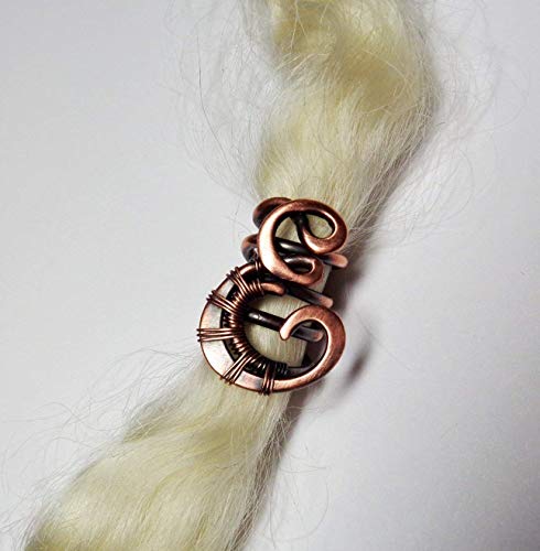 Initial Dread Bead with Letter E - Copper Loc Jewelry for Dreads or Braids - Memory Gift, Monogram Dreadlock Accessory