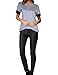 YesFashion Women's Casual Round Collar Short Sleeve T-Shirt Blouse Tops (L, Grey)