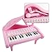 M SANMERSEN Piano Keyboard Toys for Kids, Birthday Gift 1 2 3 4 Year Old Girls 24 Key Piano Music Learning Keyboard Toys with Microphone Pink