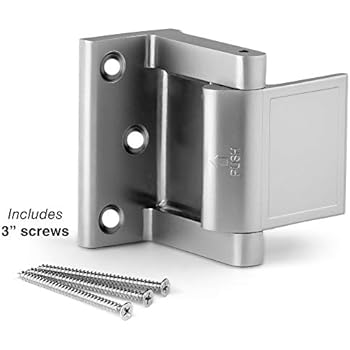 Berlin Modisch Door Lock Reinforcer Privacy Door Latch for in-Swinging Doors Extra High Resistance Home Door Security Lock Brushed Nickel Finish