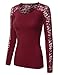 Doublju Slim Fit Floral Lace Paneled Top (Plus size available)