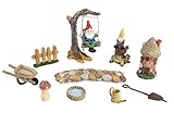 Juvale Fairy Garden Accessories Kit - 10-Piece Mini Gnome Decor Set, Gnome and Mushroom Figurine Indoor Outdoor Garden Decorations, Yard, Lawn, Housewarming, Wedding Gift