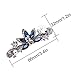 Kicosy Barrettes for Women 3 Pack Vintage Shining Rhinestone Hair Barrettes Metal Flower Butterfly French Clip Faux Crystal Hair clip Spring Hair Barrette,Black and Navy (Pattern-A(3PCS))