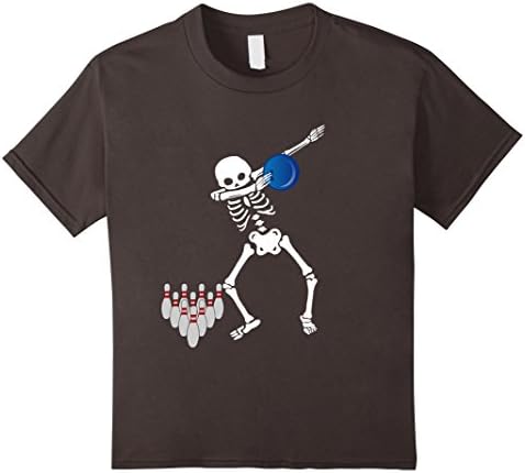 Kids Cool Dabbing Skeleton Bowling T Shirt Dab Hip Hop Bowler Tee 10 Asphalt